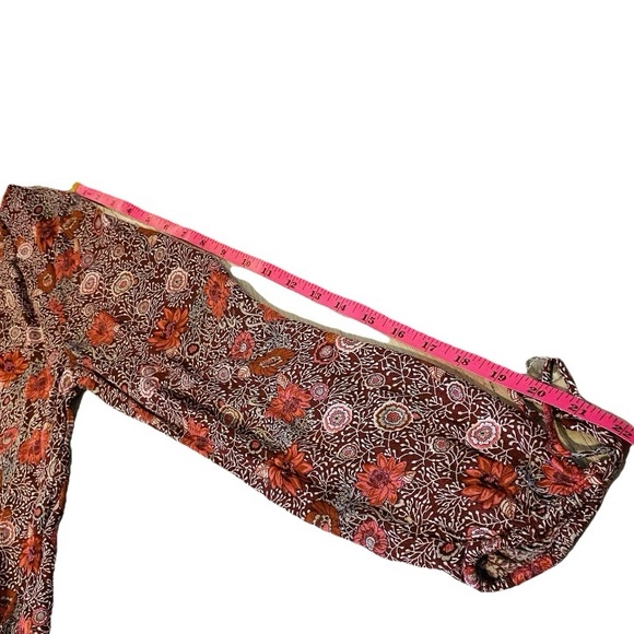 Lucky Brand Los Angeles Women's Purple/Burgundy Floral Long Sleeve Blouse Size S - Picture 10 of 14